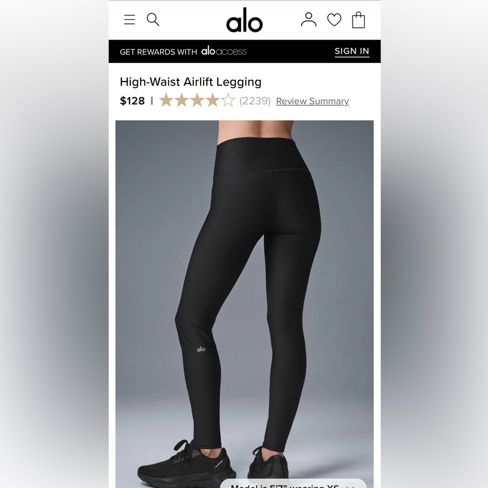 ALO Black High-Waist Airlift Legging